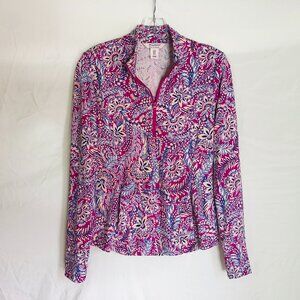 Tommy Bahama Women's Small 1/4 Zip Floral Golf Tennis Pickleball Pullover Top